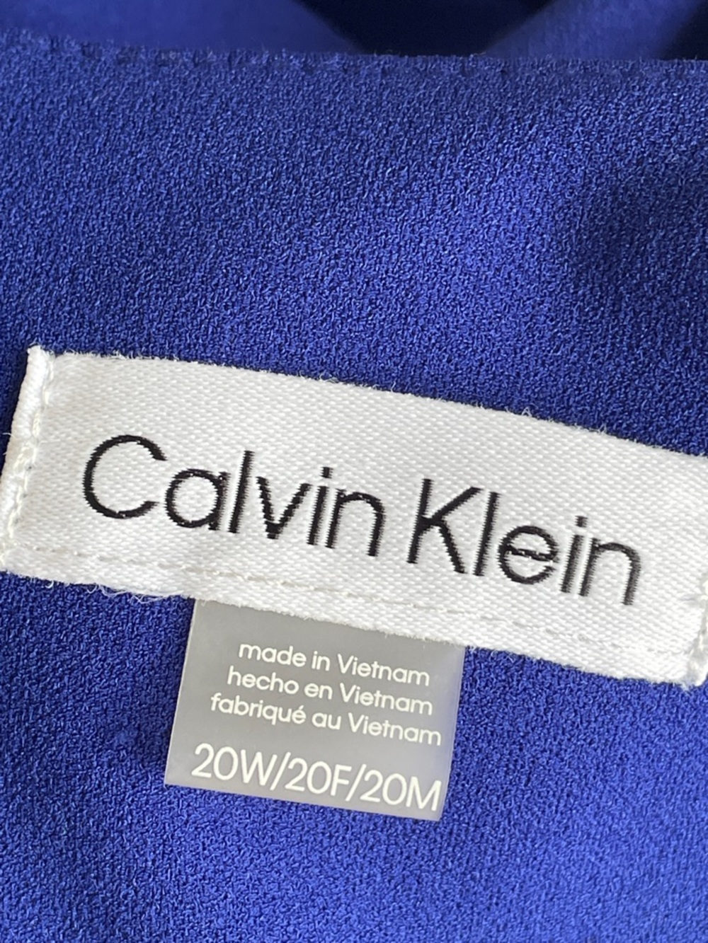 Calvin Klein Royal Blue Short-Sleeve Jumpsuit with Waist Tie - Picture 7 of 8